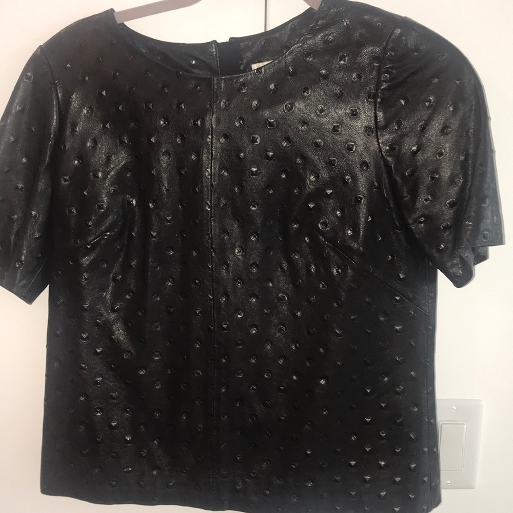 Milly size 2 black leather top